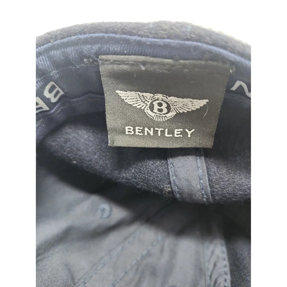 Bentley Hat Cap Strap Back Mens Black Gray Suede Brim Embroidered Logo Luxury